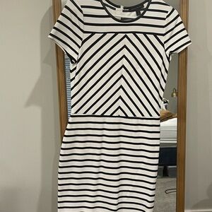 Banana Republic Black and White Sheath Mini Dress